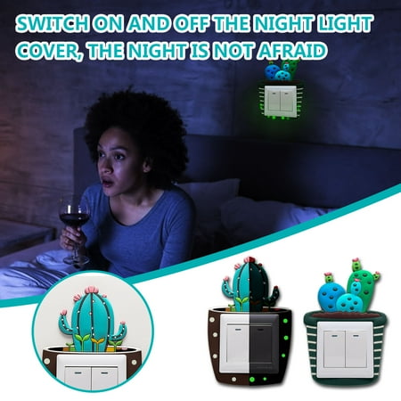

Usupdd Luminous Switch Stickers Creative Switch Cover Succulent Socket Wall Stickers Usupdd WAA220816-209