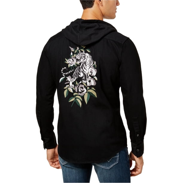 Chaqueta de tigre bordada INC para hombre, negro, XX-Large I-N-C Chaqueta