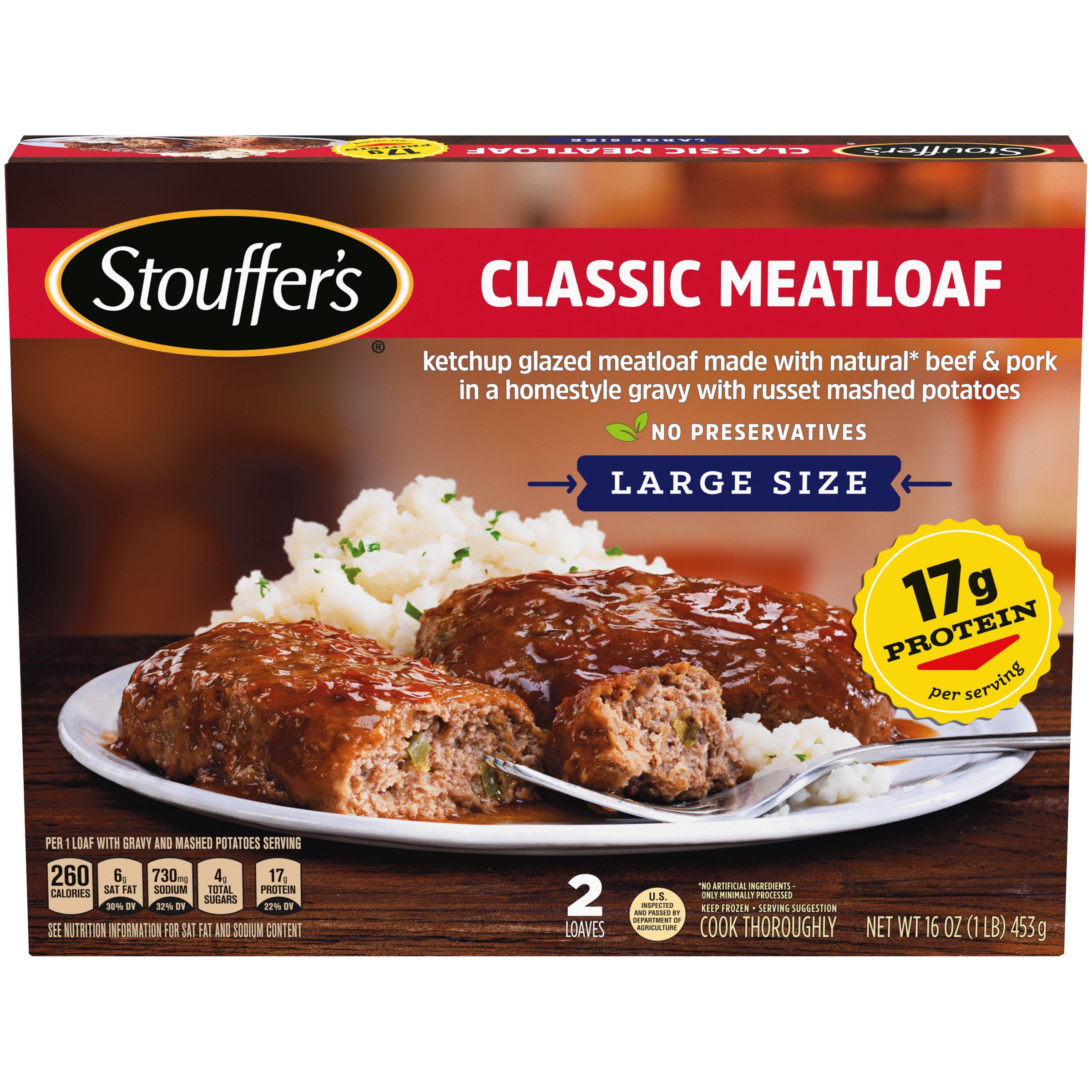 STOUFFER’S Large Size Classic Meatloaf 16 oz. Box