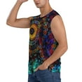 thumbnail image 3 of Picia Mandala Colorful mens Cotton Tank Undershirts , Moisture-wicking Ribbed Tanks, Lightweight Cotton Tank Undershirts-Small, 3 of 8