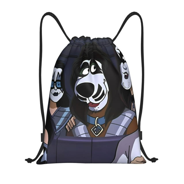 Zufioo Sac de Sport Imprimé Scooby-Doo Sac à Cordon de Gym Lavable en Machine Sac à Dos à Cordon Robuste pour Hommes Femmes-Petit