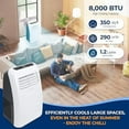 thumbnail image 2 of SereneLife SLPAC8 - 8,000 BTU Portable Air Conditioner with Dehumidifier and Fan Modes, 2 of 7