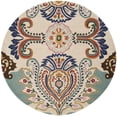thumbnail image 2 of SAFAVIEH Bella Meriel Floral Paisley Wool Area Rug, Ivory/Blue, 7' x 7' Round, 2 of 6