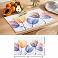 thumbnail image 6 of X-ray Floral Placemats Set of 4, Yellow Brown Tulips Flower Blue Leaf Spring Non-Slip Place Mats Washable Table Mats for Kitchen Dining Table Decorations Indoor/Outdoor, 6 of 9
