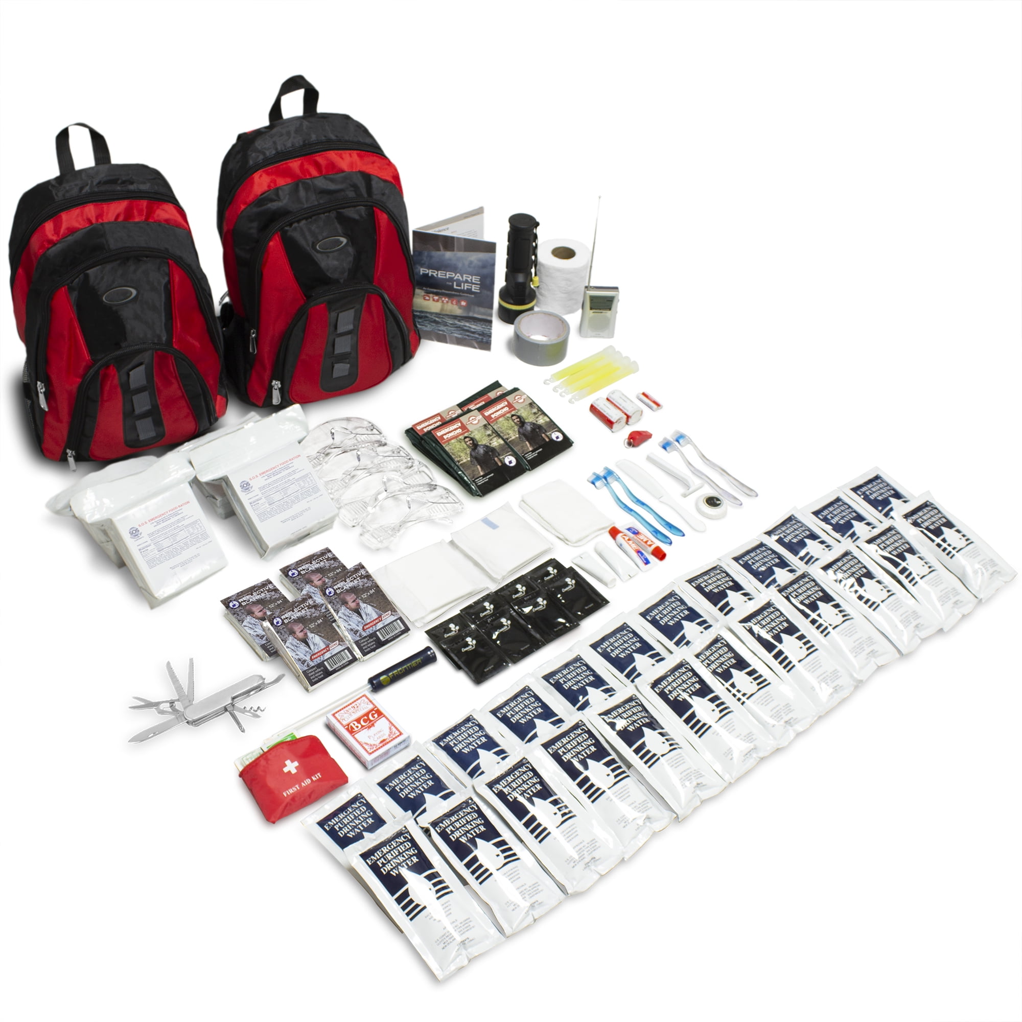 Essentials Complete Emergency Survival Kit 4 Person (Red)