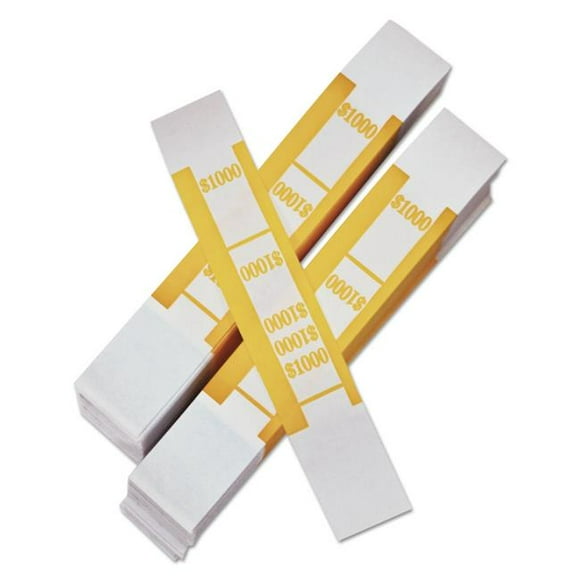ICX94190064 Color-Coded Kraft Currency Straps - Yellow