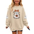 thumbnail image 3 of Sweatshirt Toddler Dqueduo Children's Halloween Prints Casual Loose Fleece Lined Long Sleeve Round Neck Hoodie Sweatshirt For Kids, 3 of 8