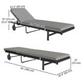 thumbnail image 2 of Grey PE Rattan Patio Lounger with Adjustable Back & Wheels - Outdoor Chaise for Poolside Relaxation - Durable Steel Frame - 78" x 25.6", 2 of 7