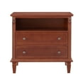 thumbnail image 2 of S-HOME Mid-century Modern Nightstand 2 Drawers Solid Wood Legs USB Ports & Outlets Bedside End Table - Elegant Storage Solution, 2 of 12