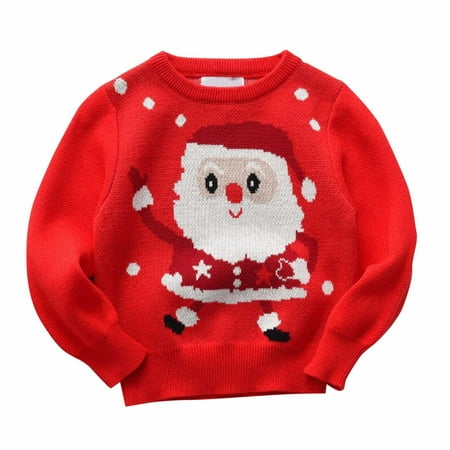 

TIREOW Children s Daily Sweaters Toddler Boys Girls Sweater Autumn/Winter Long Sleeve Round Neck Christmas Cute Cartoon Printed Sweater Fashionable Daily Pullover