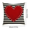 thumbnail image 3 of Valentine's Day Pillow Cover, Linen Pillowcase With Stripes Red Love Heart, Decorative Outdoor Cushion Case for Sofa Couch, Anniversary Decor A, 3 of 6
