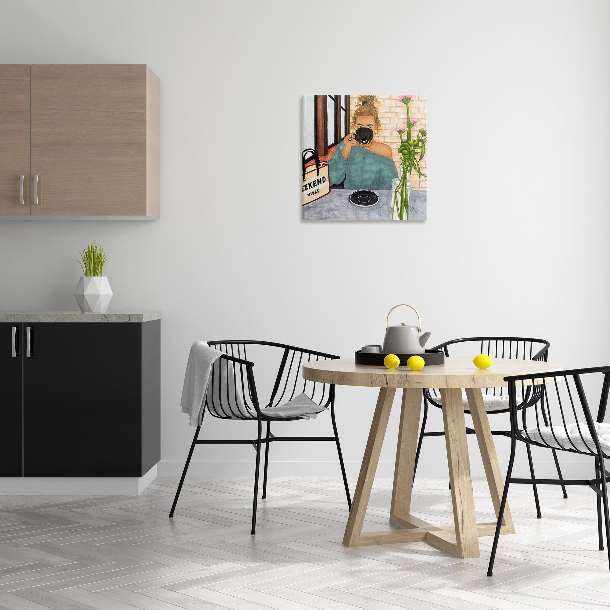 Stupell Industries Weekend Vibes at Cafe Food & Beverage Painting Gallery Wrapped Canvas Art Print Wall Art, 24 x 24