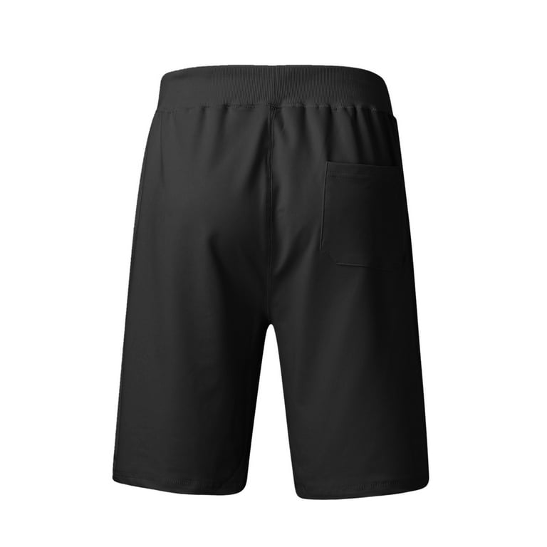 black men shorts men summer casual beach shorts solid drawstring sports  workout shorts with pockets