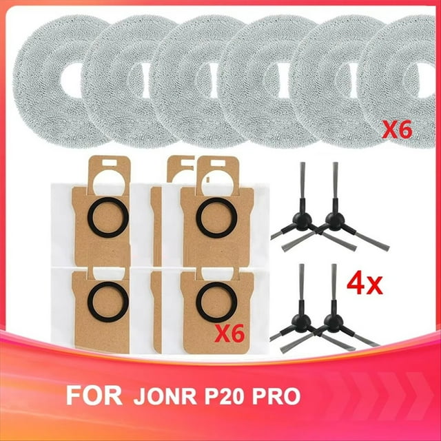 Kit de Accesorios de Repuesto para Aspiradora Robot para P20 PRO: Toallitas, Bolsas para Polvo y Cepillo Lateral.