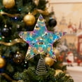 thumbnail image 6 of 3D Wrought Iron Christmas Tree Topper Star with Multicolor Glitter Ribbon and 20 LED Lights, 6 of 6