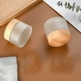 thumbnail image 3 of Frosted Glass Cream Jar Bottle with Wood Grain Lid Refillable Mini Lotion Jars Empty Cosmetic Containers for Makeup, 3 of 19