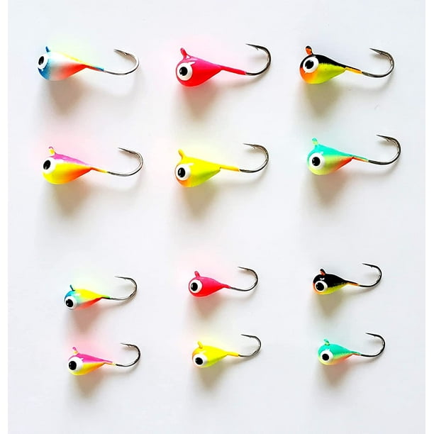 ALPHA and OMEGA - Tungsten Jig KIT (6 Jigs) (Size: 5mm, 7mm) Ultra Glow &  UV Ice Fishing Jigs Lures Trout Crappie Perch 