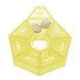 thumbnail image 2 of Unique Bargains 1 Pc Pill Case 7 Grid Polygonal Pill Box Yellow, 2 of 6