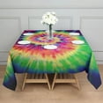 thumbnail image 3 of Colorful Tie Dye Pattern Square Tablecloth,Waterproof Square Table Cover,Wipeable Spillproof Washable Table Cover for Home Kitchen Party Decor 60"x60"(152x152cm), 3 of 6