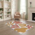thumbnail image 2 of ODIKA 4'x6' Terracotta And Mustard Abstract Shapes Washable Area Rug Modern Organic Leaf Floral Pattern for Bedroom, Reading Nook, Pet Friendly & Non-Shedding, 2 of 7