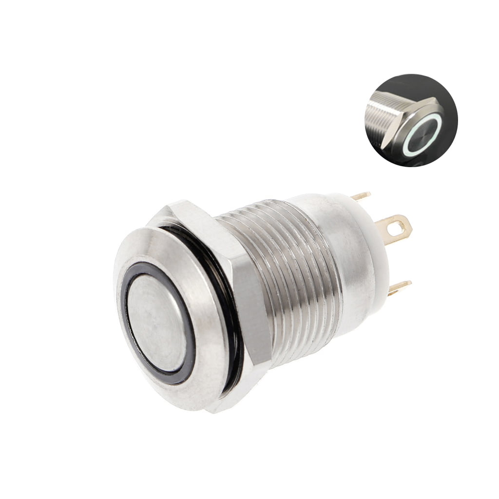 12mm LED illuminated Metal Momentary Push Button Switch Boat Car 1A/12V   FL 