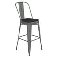 thumbnail image 2 of Flash Furniture Lincoln 24"H Slat Back Bar Stool, Black, 2 of 13
