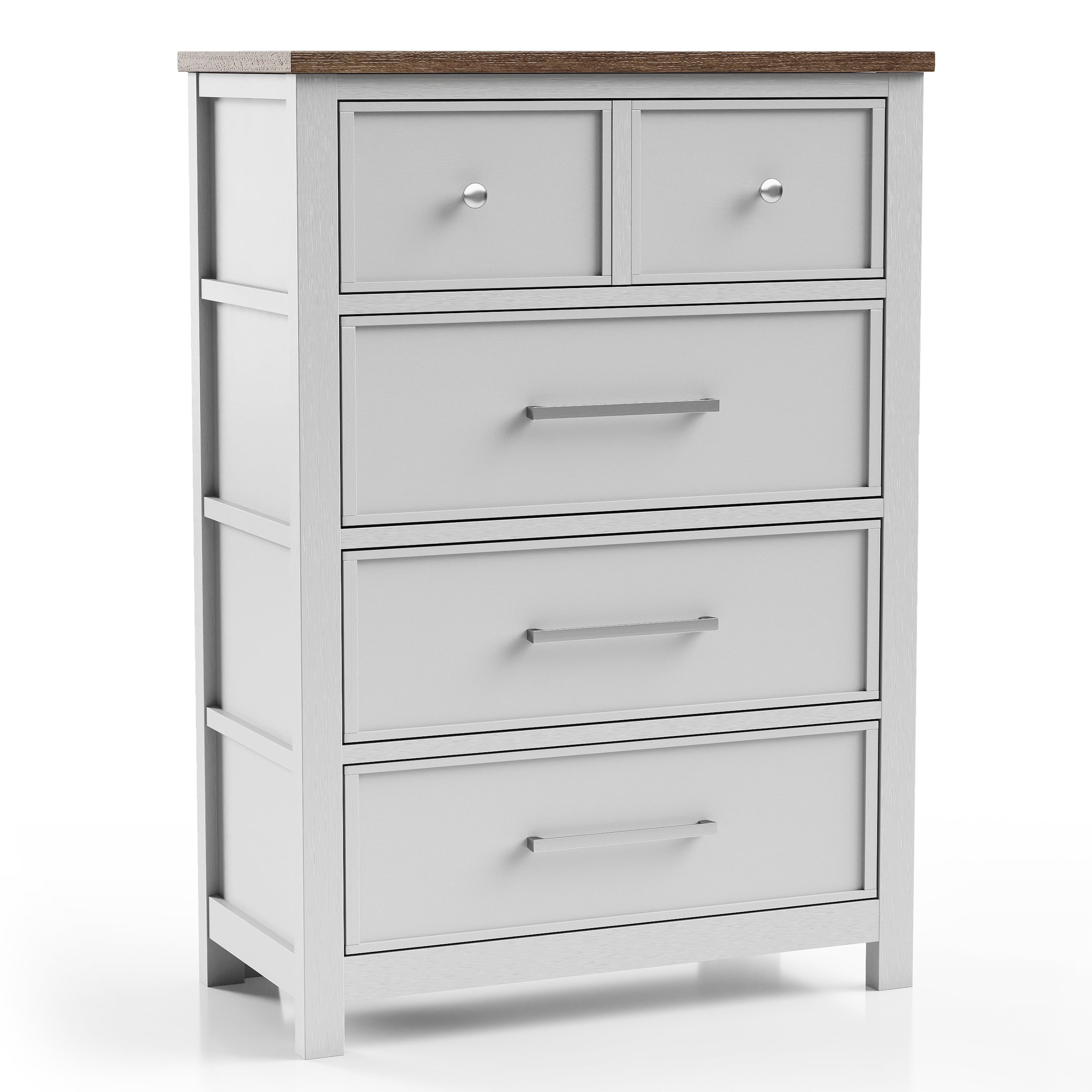 Furniture of America Yvara Modern 4-Drawer Vertical Dresser, White