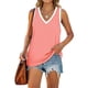 thumbnail image 1 of Jumpingount Camiseta sin mangas con cuello en V para mujer Chaleco de color informal Camiseta sin mangas con cuello en V sin mangas Prendas para la parte del cuerpo Rosado XXL Jumpingount  AP002686-15, 1 of 6