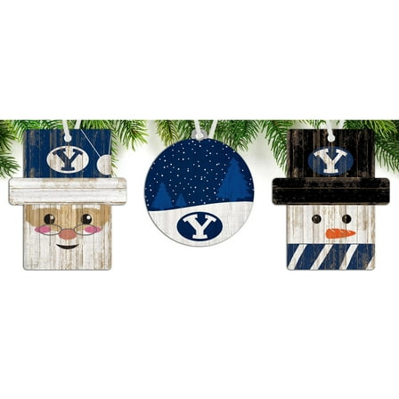BYU Cougars 3-Pack Ornament Set
