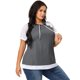 thumbnail image 1 of Sudadecon capucde talgrande pamujer Mangas cortas raglán Sudaderas con cordón deportivo gris XXL, 1 of 6