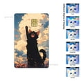 thumbnail image 1 of Cute Black Cat Cartoon PVC Film Skin Sticker for Debit Card Credit Bank Card Sticker Shining Rainbow Stars Love Card Sticker, 1 of 6