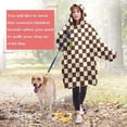 thumbnail image 4 of Brown and White Checkerboard Pattern Wearable Oversized Blanket,Wearable Blanket Hoodie for Adults,Cozy Hooded Blankets with Super Pockets,Super Warm Fuzzy Pullover for Women & Men, 4 of 6