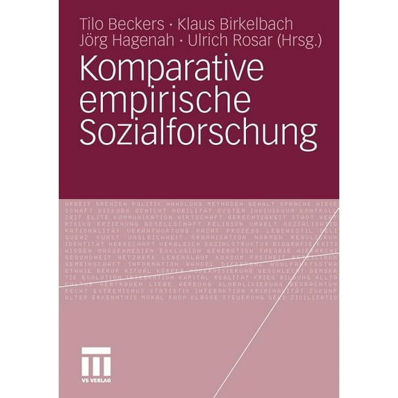 Komparative Empirische Sozialforschung, (Paperback)