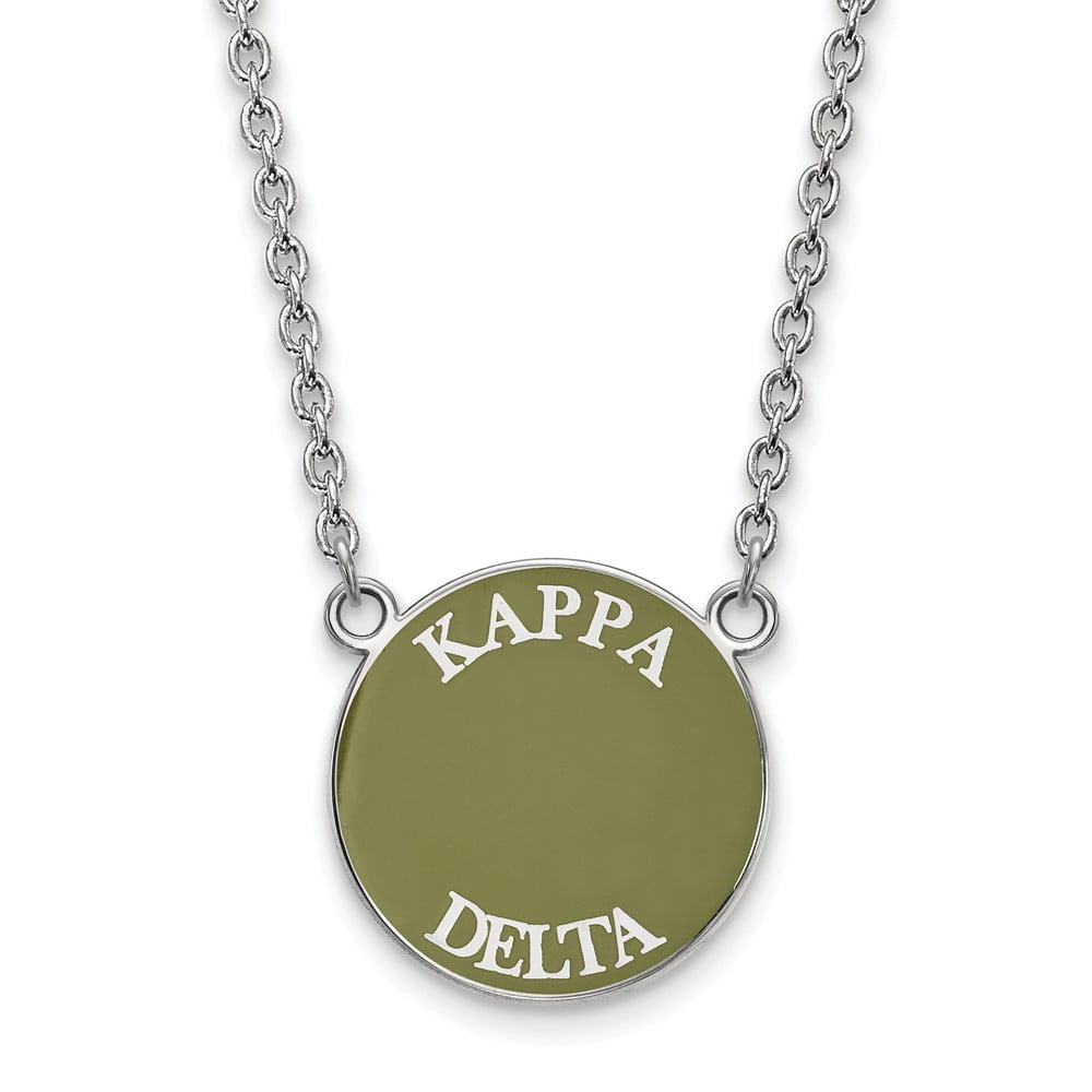 Sterling Silver Sterling Silver Rh-plated LogoArt Kappa Delta Heart Pendant 