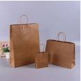 thumbnail image 3 of Bolsas de regalo de papel Kraft con asas, 10/20/30/50 unidades, para compras, manualidades, color marrón y blanco, para fiestas, suministros navideños, 3 of 5