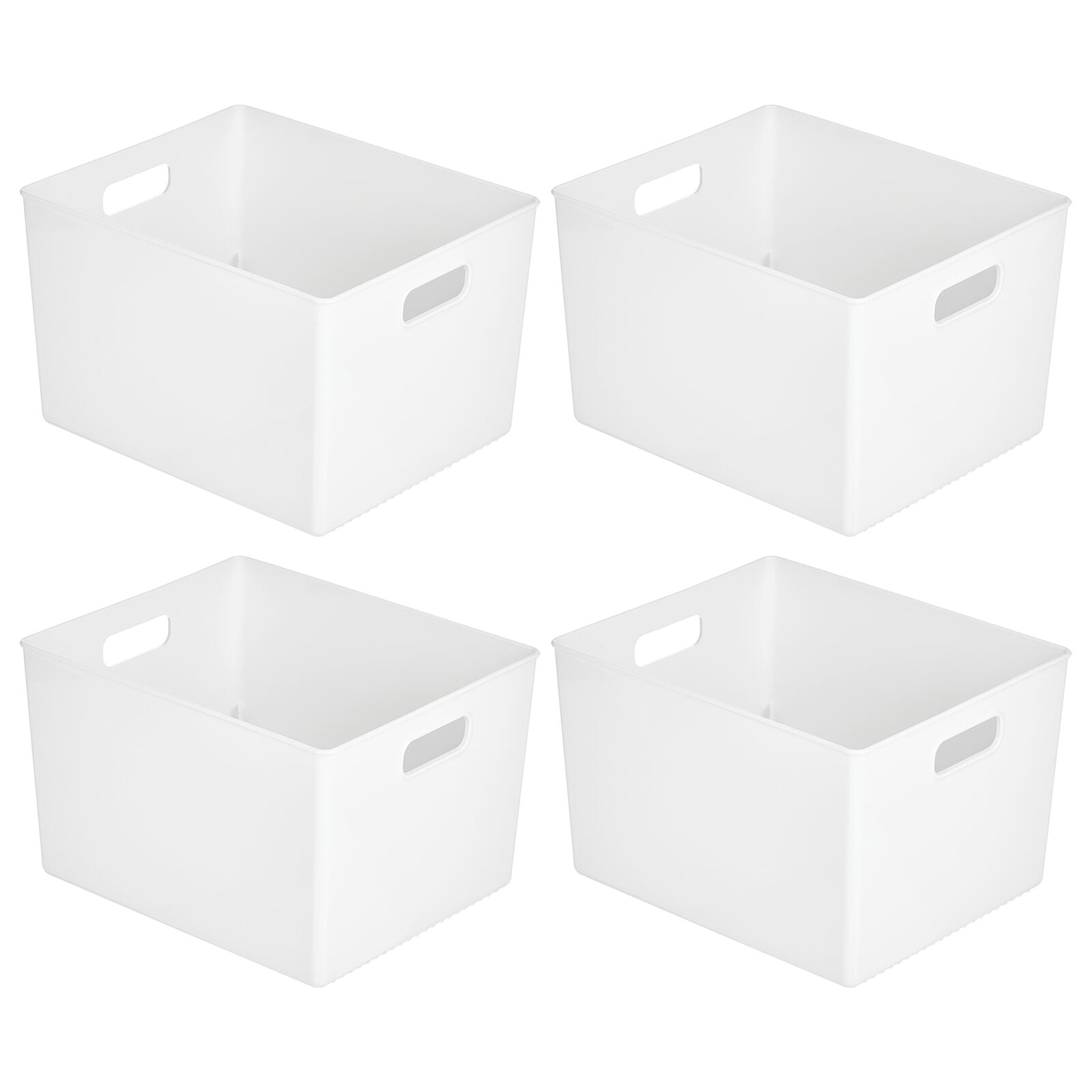 mDesign Small Modern Stackable Plastic Storage Organizer Bin Basket
