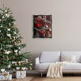 thumbnail image 2 of Hanging Red Ornaments Christmas Tree Holiday Photograph Luster Gray Framed Art Print Wall Art, 2 of 6