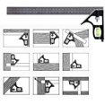 thumbnail image 5 of Herramienta de medición de trazador cuadrado, cuadrado combinado de 300 mm, cuadrado combinado de acero inoxidable y cuadrado de aleación de zinc Regla de ángulo recto universal multifuncional de alta, 5 of 5
