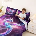 thumbnail image 3 of Erosebridal Dreamy Dragon Queen Sheet Sets for Kids, Purple Galaxy Bed Set, 1 Flat Sheet, 1 Fitted Sheet and 2 Pillowcases, 3 of 5