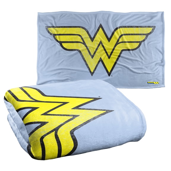 Wonder Woman Logo Distressed Silky Touch Super Soft Throw Blanket 36' x 58'