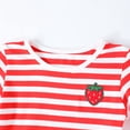 thumbnail image 6 of HILEELANG 2-8 Toddler Girls Red White Stripe Strawberry Summer Play Dress Size 2T, 6 of 8