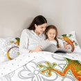 thumbnail image 4 of Homewish Boho Gecko Print 7-Piece Bedding Comforter Set,Vintage Bohemain Pattern King Bedding Sets,White Gray Orange Bed Sheets For Boys Kids,Ultra Soft Home Decor Reversible, 4 of 8