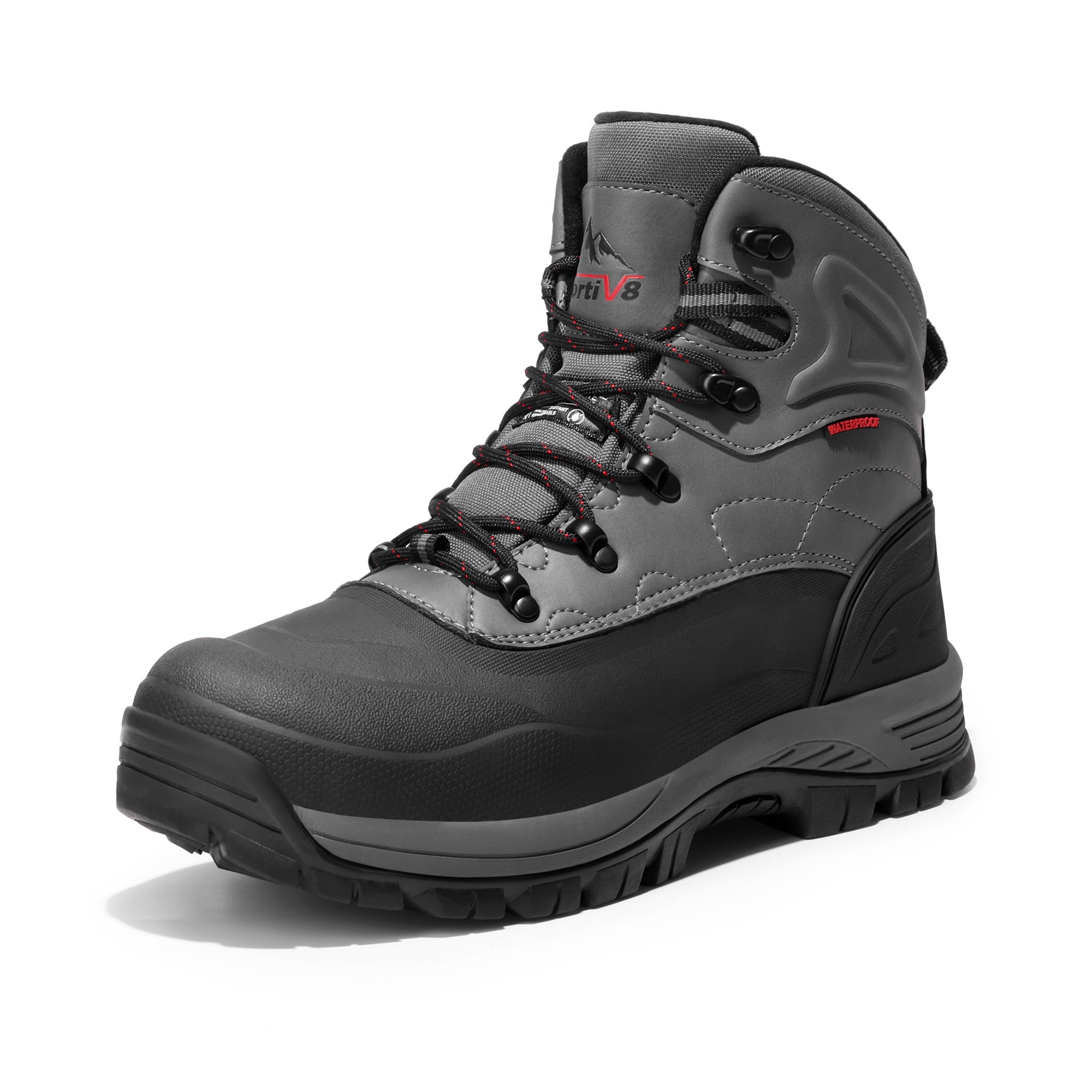 NORTIV 8 Men's Insulated Waterproof Construction Hiking Winter Snow Boots Wide Width