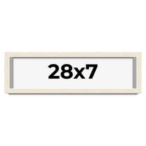 28x7 Shadow Box Frame White | 1.125 Inches Deep Real Wood Rustic Shadowbox Display Frame | UV