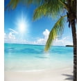 thumbnail image 3 of Ambesonne Beach Duvet Cover Set, Tropical Seashore Palms, 2-Calking, Fern Green Sky Blue, 3 of 3