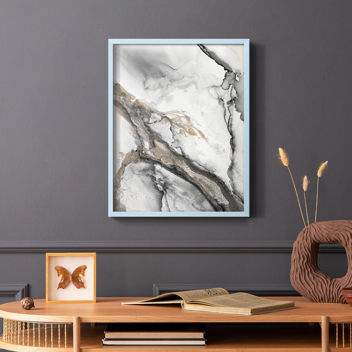 Abstract Ink Fantasy II in Paper Solid Wood 11 x 14 Framed Print