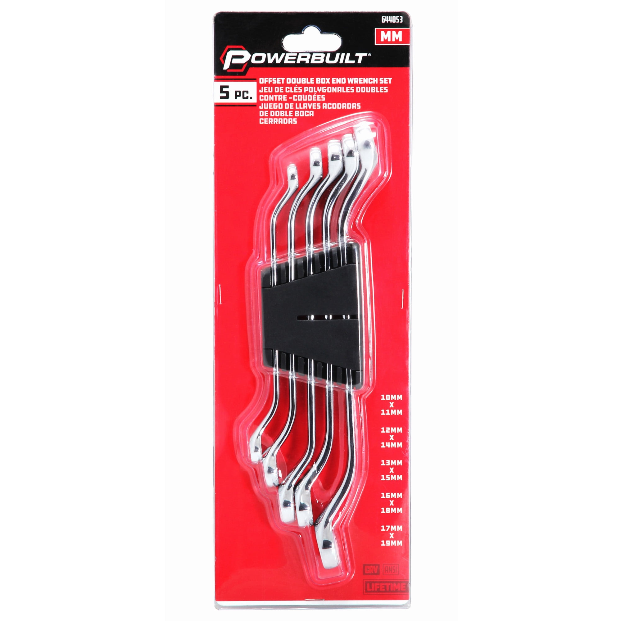 Powerbuilt 5 Piece Metric Offset Double Box-End Wrench Set - 644053