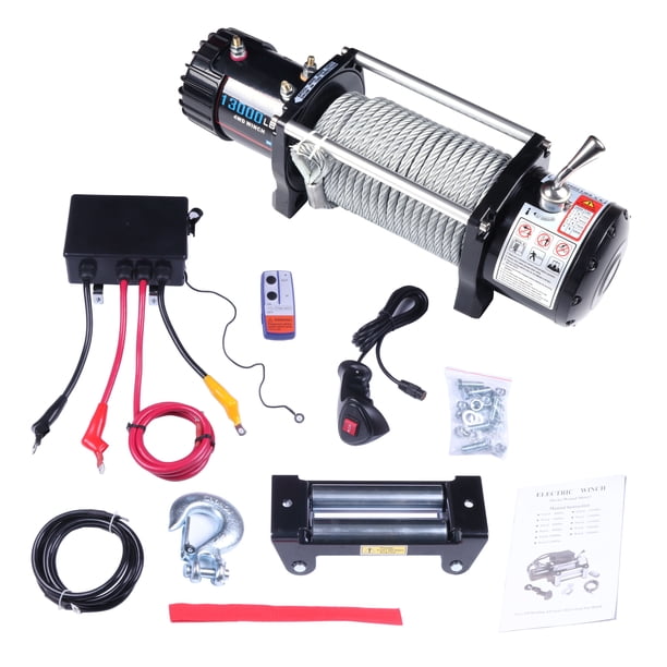 Winches,ECCPP 12V 13000 LBS Electric Winch+Aluminum Fairlead+Steel
