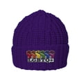 thumbnail image 1 of Gravity Threads LGBTQ+ Rainbow Fists Knitted Cuffed Beanie - Purple, 1 of 1