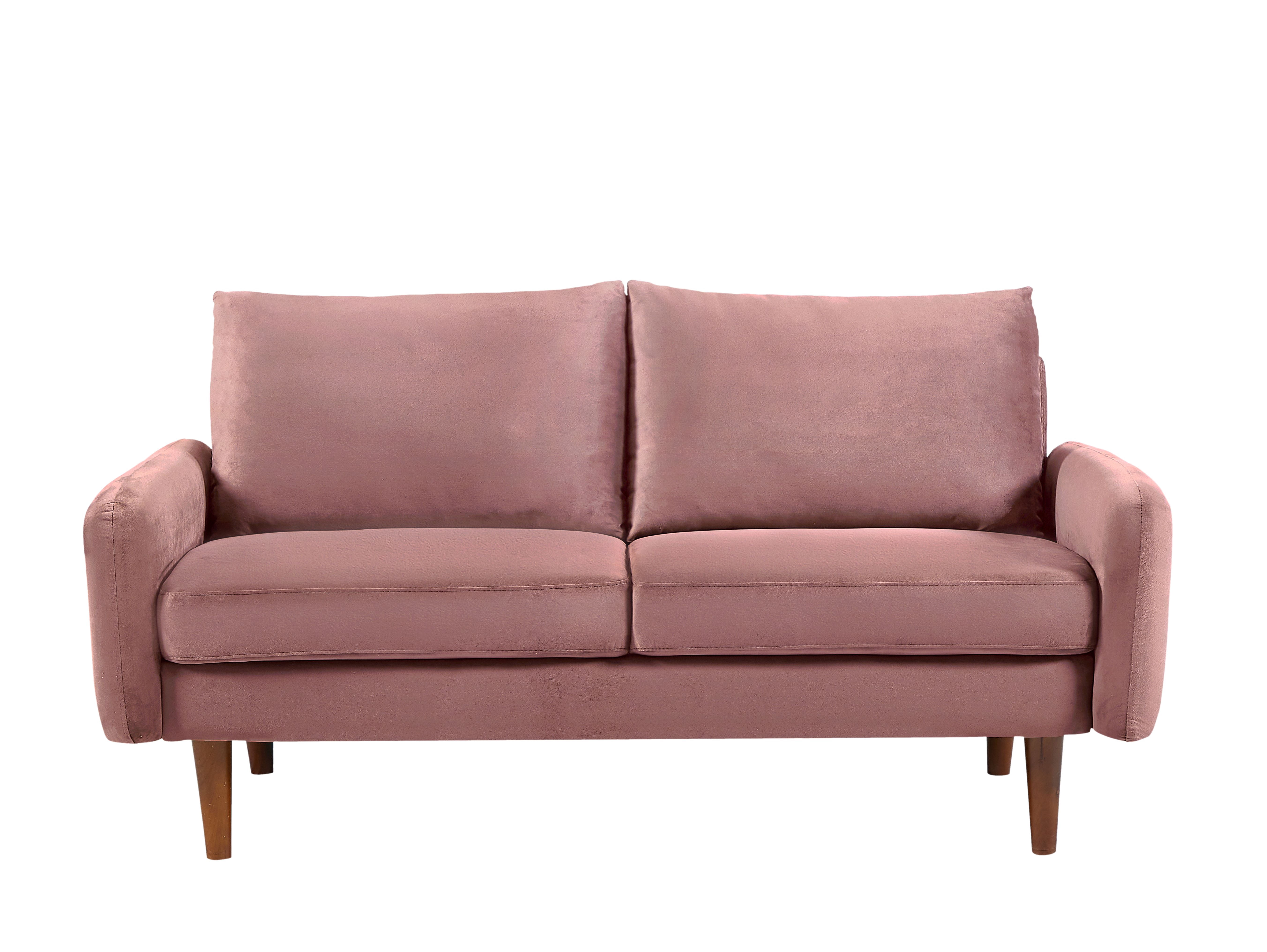 US Pride Furniture Maryellen 58''W Velvet Loveseat, Pink